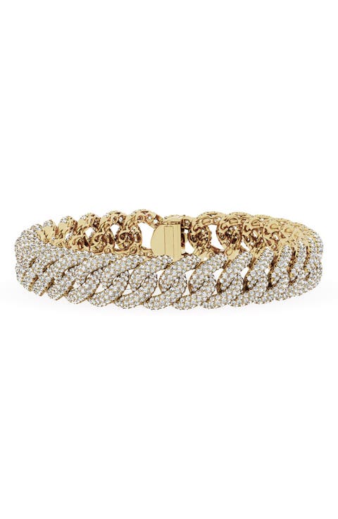 18K Gold Lab Created Diamond Cuban Chain Bracelet - 8.65 ctw (Nordstrom Exclusive)