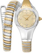 Just Cavalli Snake Wraparound Bracelet Watch, 22mm x 35mm