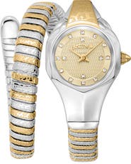 Just Cavalli Snake Wraparound Bracelet Watch, 22mm x 35mm
