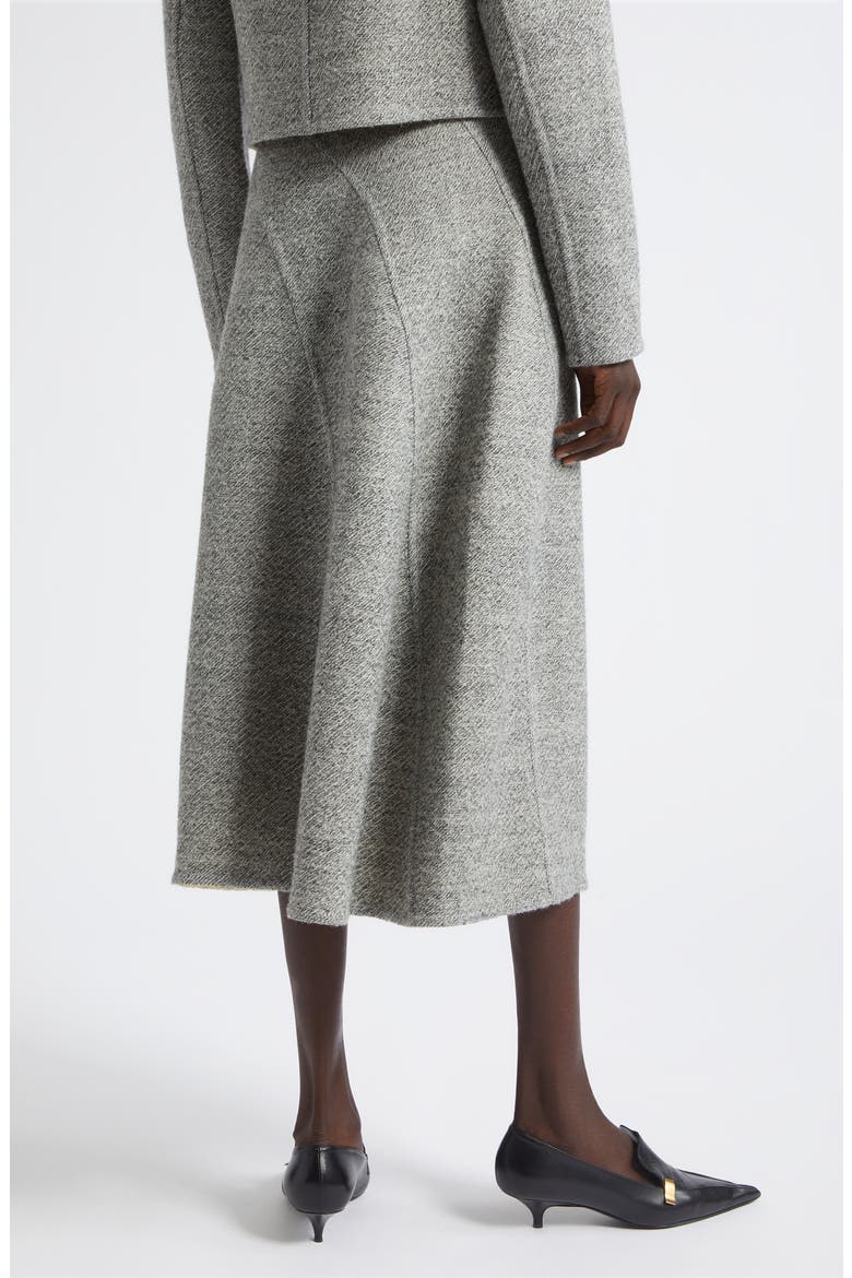 Gaelle Double Face Melange Midi Skirt, Alternate, color, TAHINI MULTI