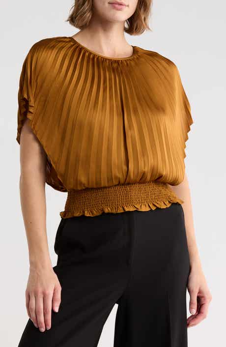 JASON WU Pleated Smocked Waist Top