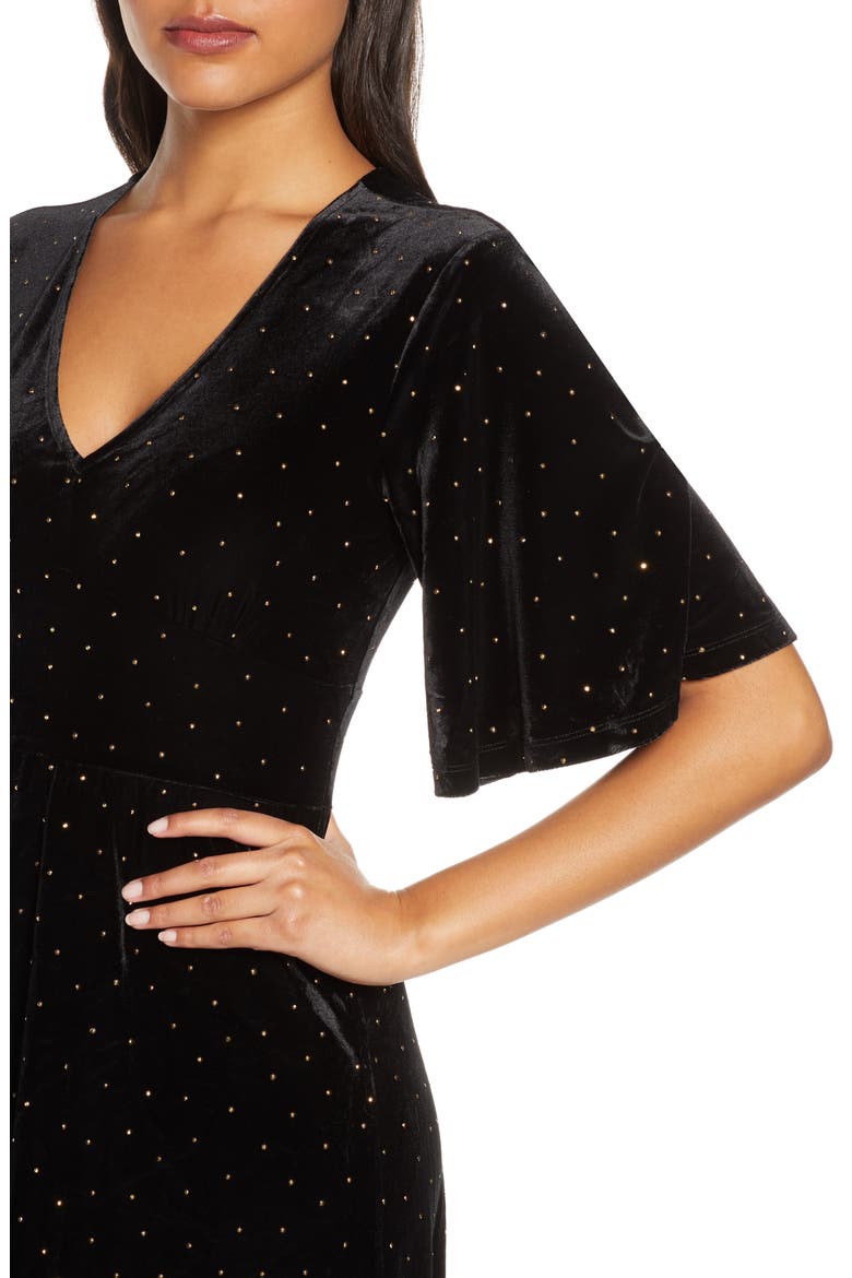 Zoe Dress, Alternate, color, GDVT - GOLD DOTTED VELVET