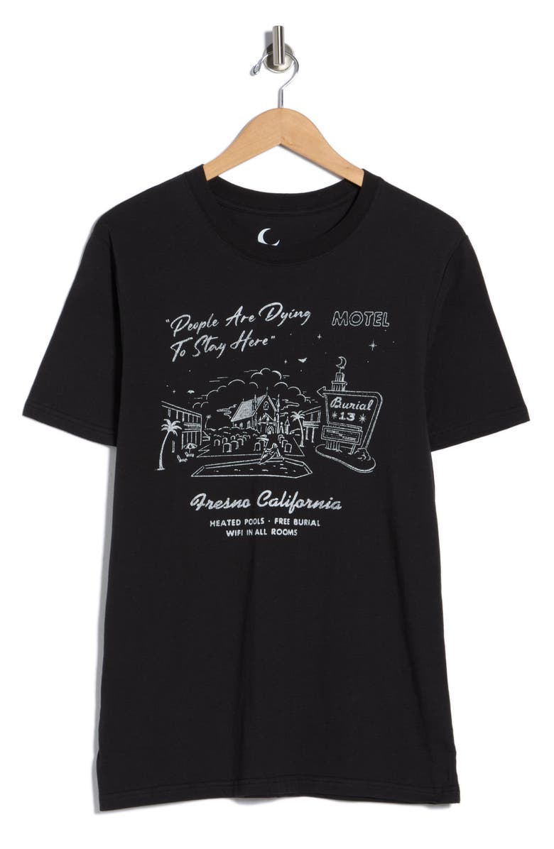 Goodie Two Sleeves Hotel Burial T-Shirt, Alternate, color, Black