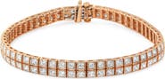 Haus of Brilliance 14K Rose Gold 3.0 Cttw Lab Grown Diamond Two Row Milgrain Tennis Bracelet