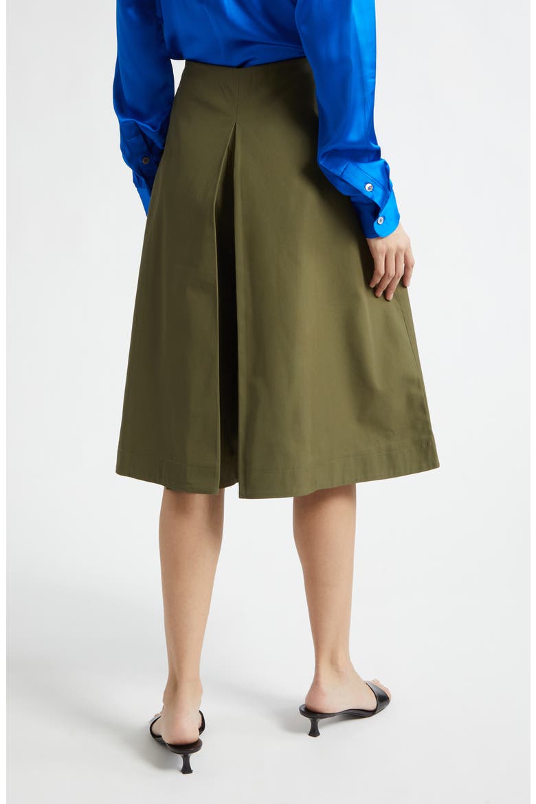 Louise Pleated Cotton Shorts, Alternate, color, LEAF