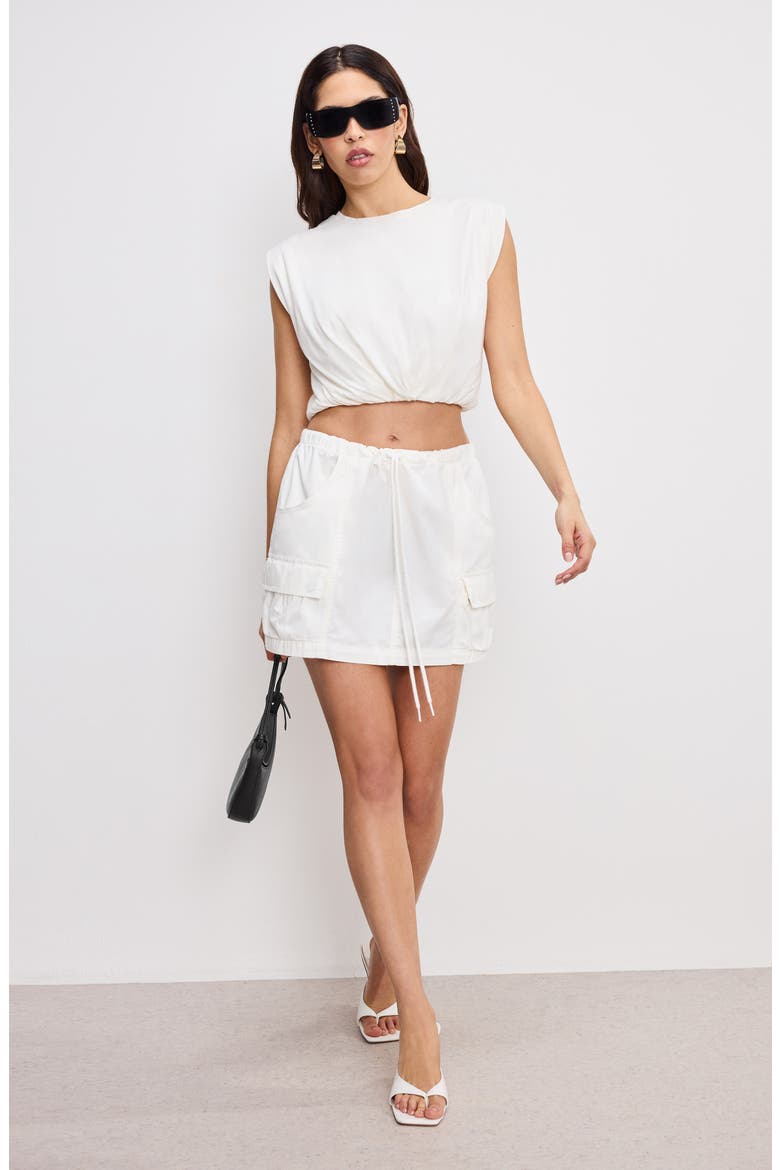 Twill Parachute Miniskirt, Alternate, color, CLOUD WHITE001