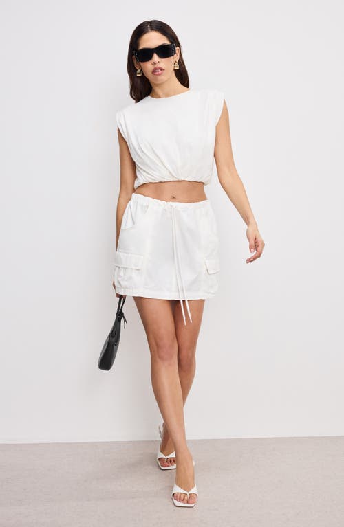 Good American Twill Parachute Miniskirt