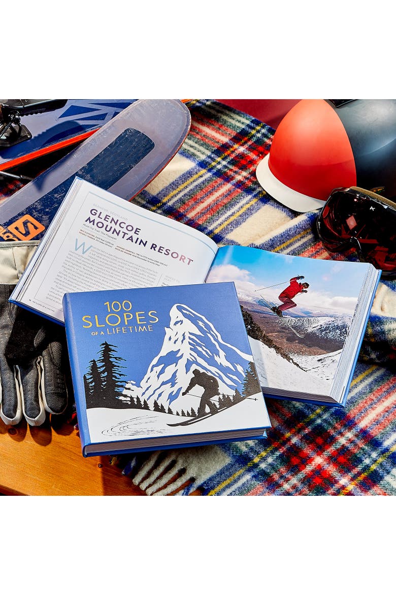 100 Slopes of a Lifetime The World's Ultimate Ski and Snowboard Destinations Leather Edition, Alternate, color, Blue