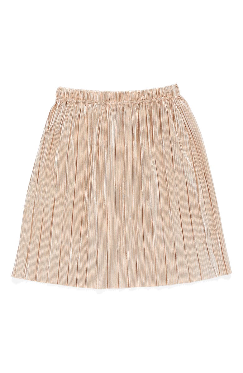 Truly Me Metallic Pleated Skirt, Main, color, 