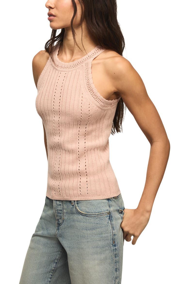 Pointelle Sweater Tank, Alternate, color, ROSE SMOKE