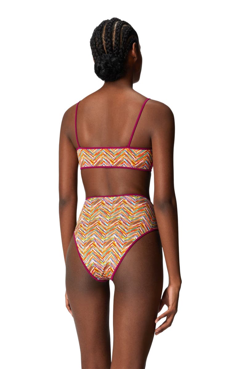 Missoni Reversible Bikini With Print And High Bottom, Alternate, color, Multicoloured
