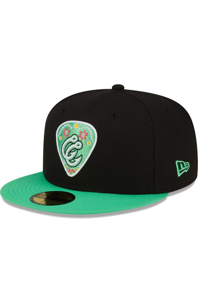 New Era Men's New Era Black/Green Corpus Christi Hooks Copa De La Diversion 59FIFTY Fitted Hat, Main, color, Black