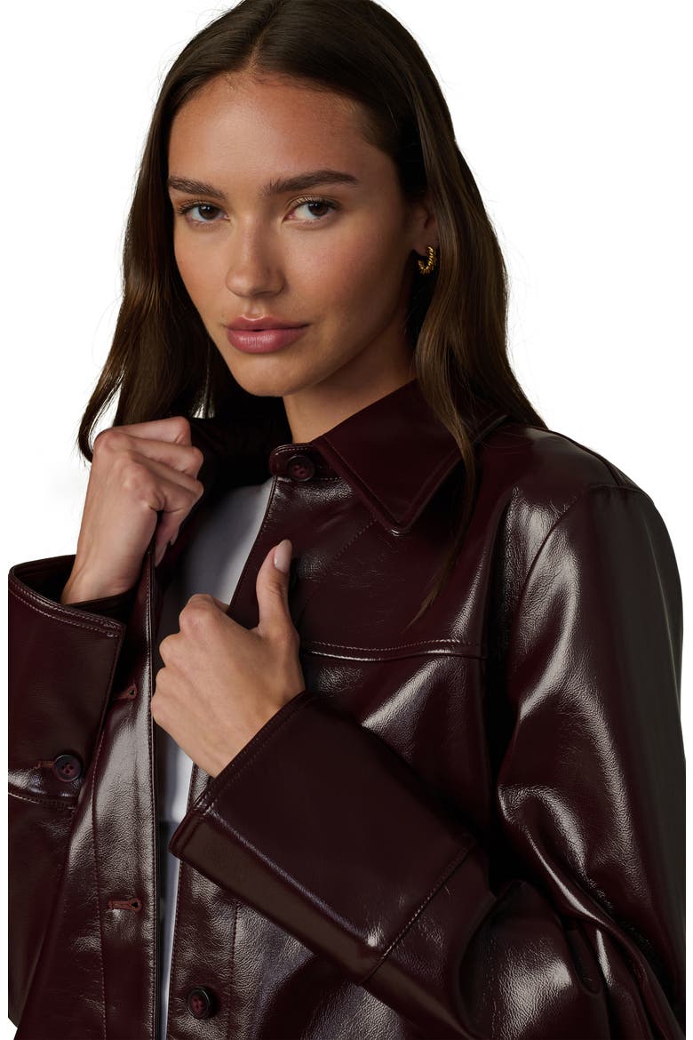 The Daisy Faux Leather Jacket, Alternate, color, BORDEAUX