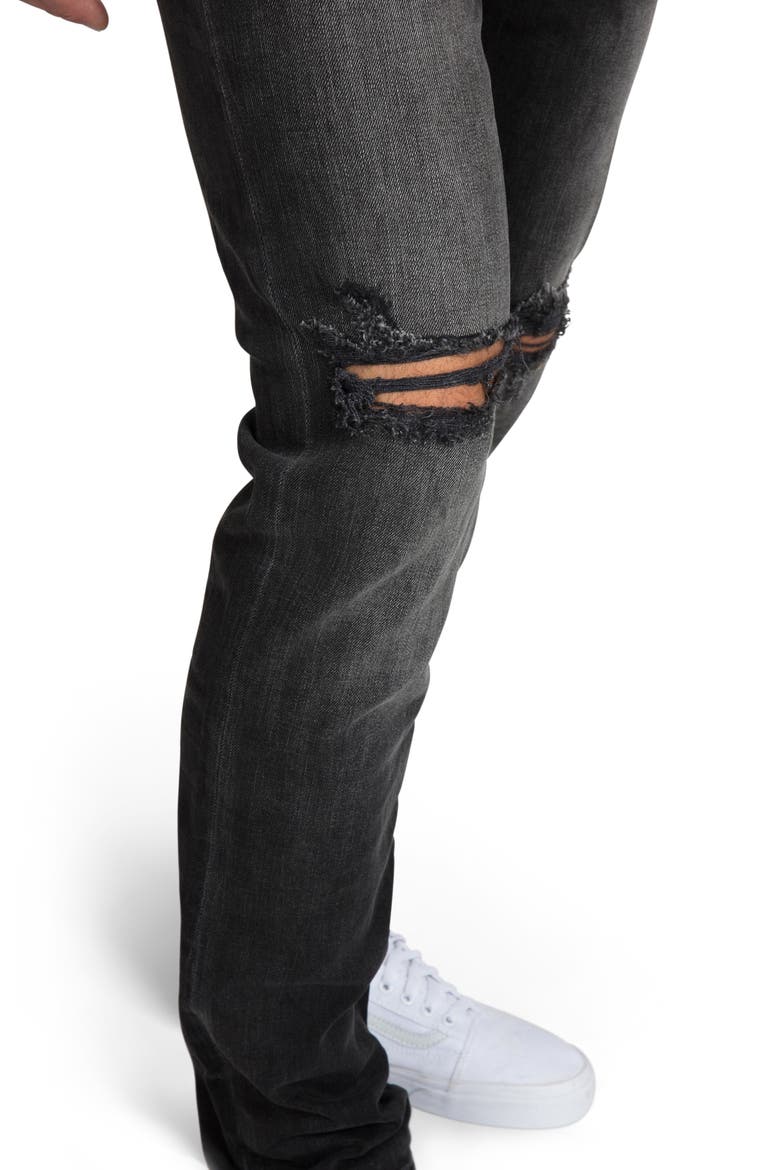 Le Sabre Ripped Slim Fit Jeans, Alternate, color, BLACK FADE