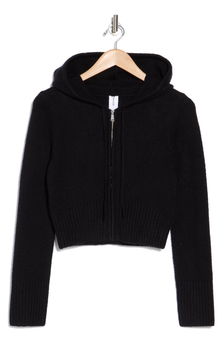 Abound Front Zip Hooded Sweater, Alternate, color, Black