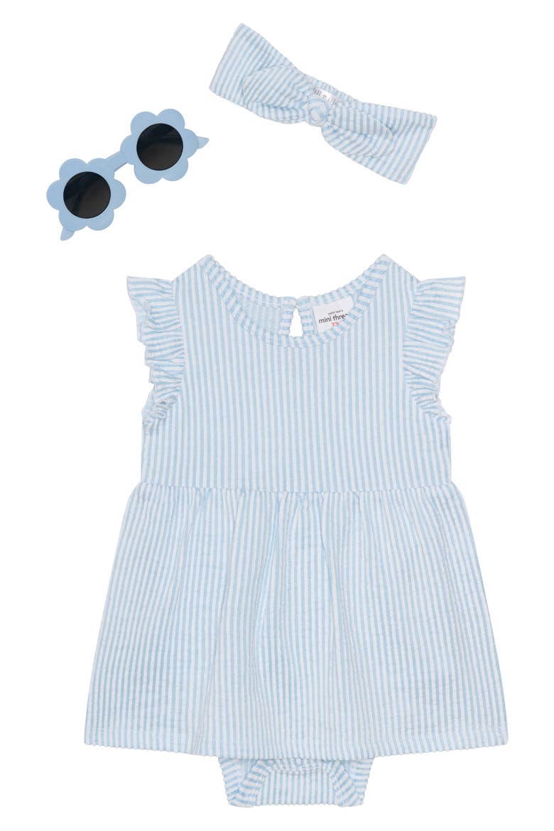 Knit Dress, Headband and Sunglasses Set, Main, color, LIGHT BLUE