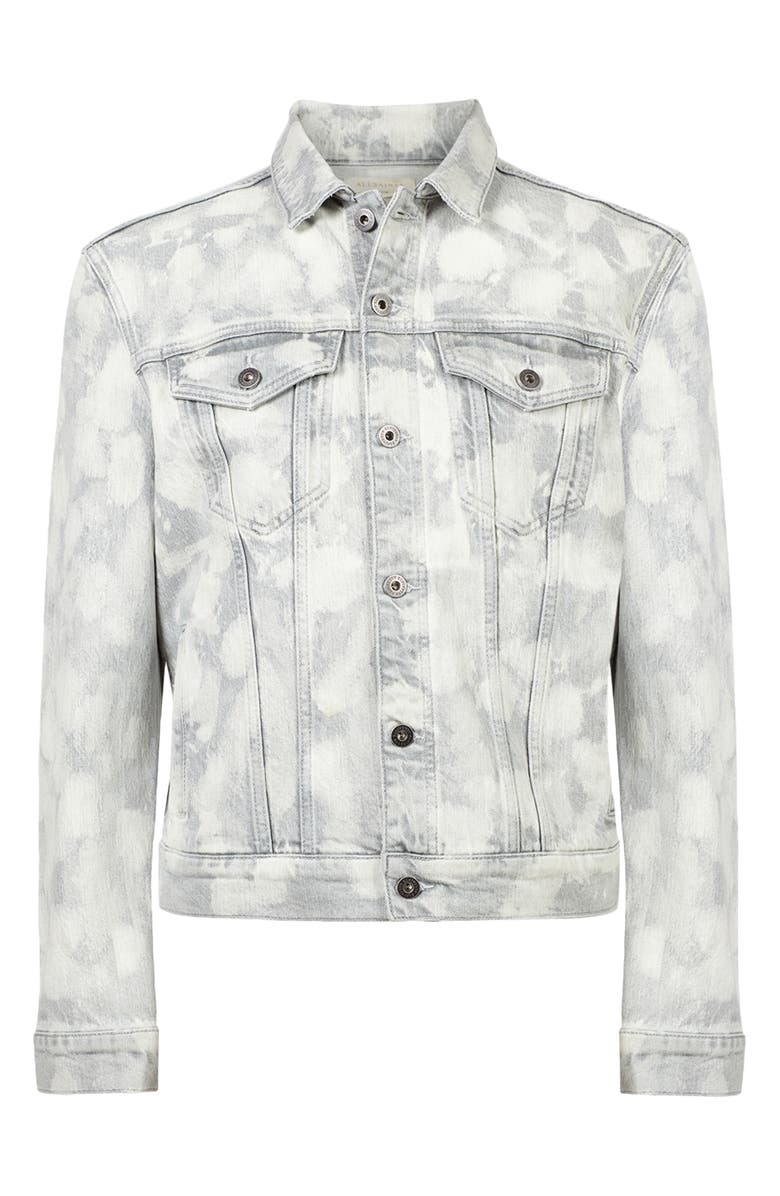 AllSaints Jupp Stretch Cotton Denim Jacket, Alternate, color, Bleached Grey