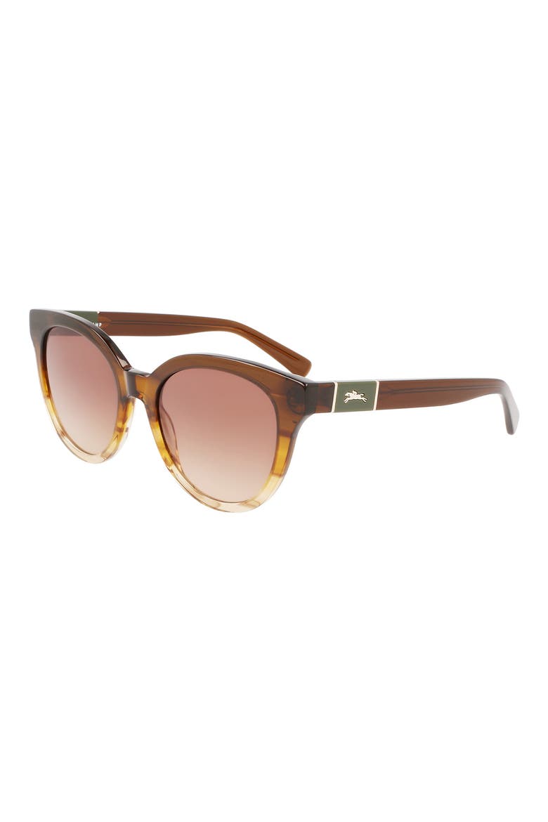 Le Pliage 53mm Gradient Round Sunglasses, Alternate, color, STRIPED HONEY