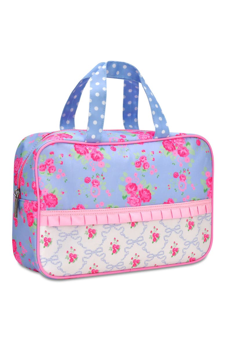 Kids' Ditsy Large Cosmetic Bag, Alternate, color, BLUE MULTI