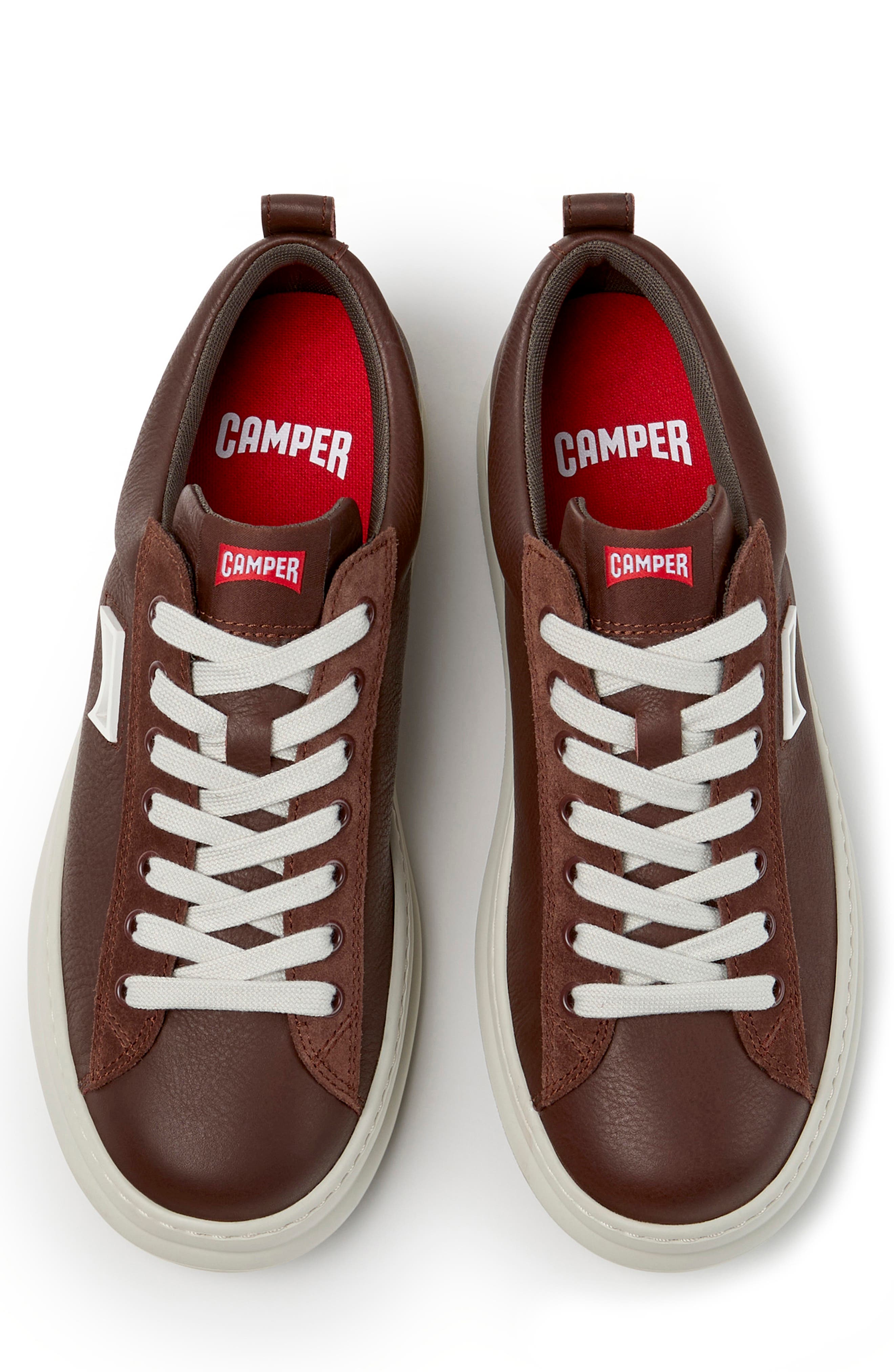 Runner Four Leather Sneaker, Alternate, color, MEDIUM BROWN