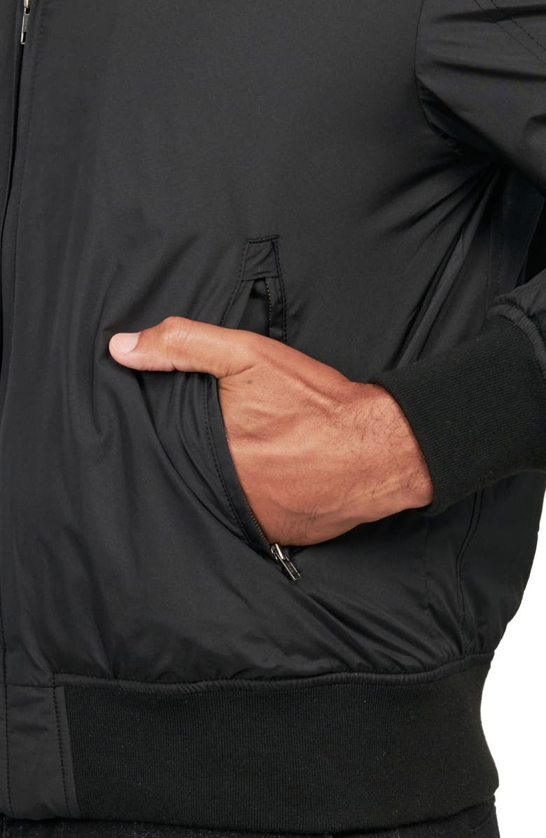 Brooklyn Brigade Solid Water Repellent Bomber Jacket, Alternate, color, Black