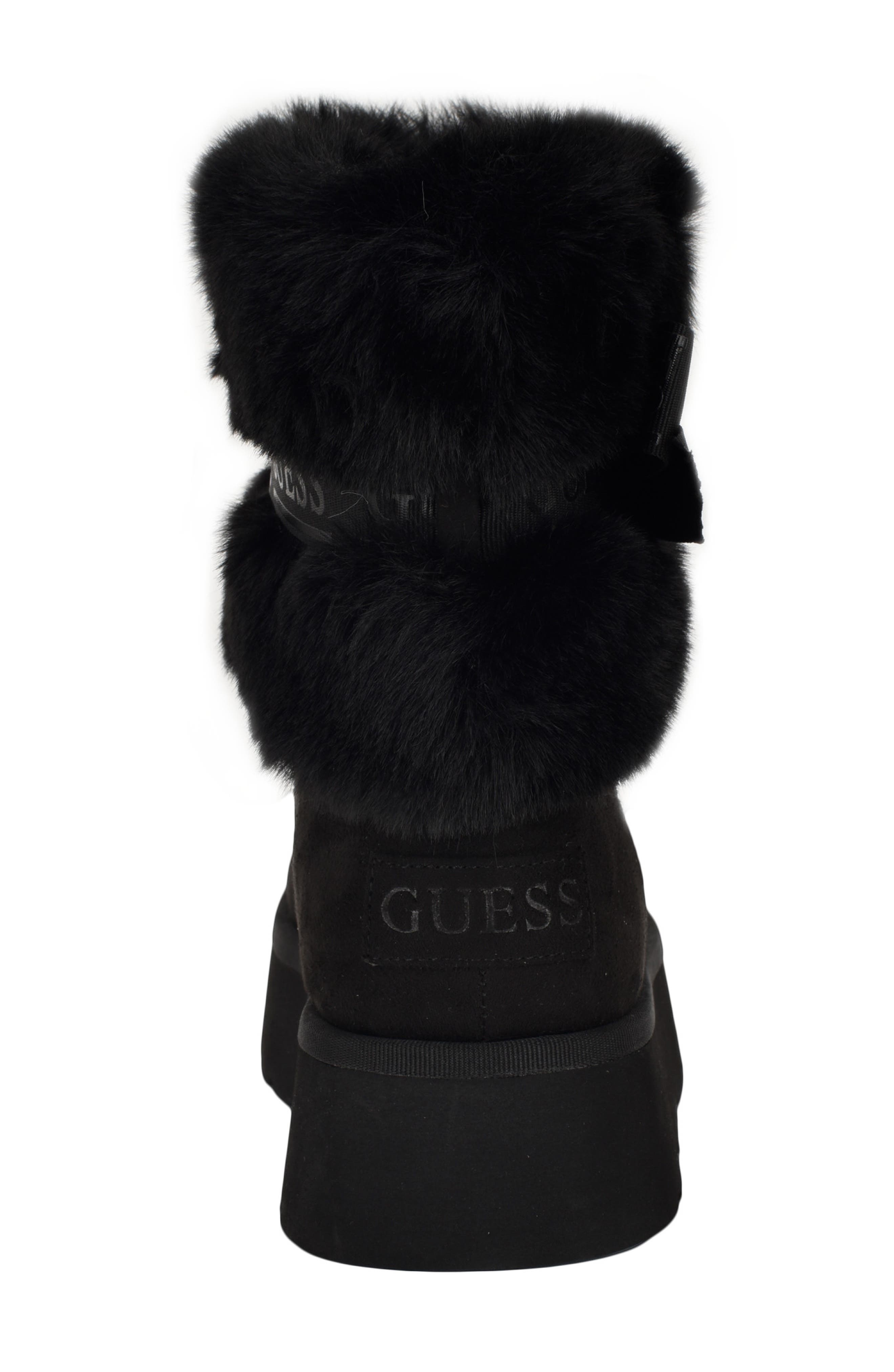 GUESS Denla Faux Fur Bootie, Alternate, color, Black