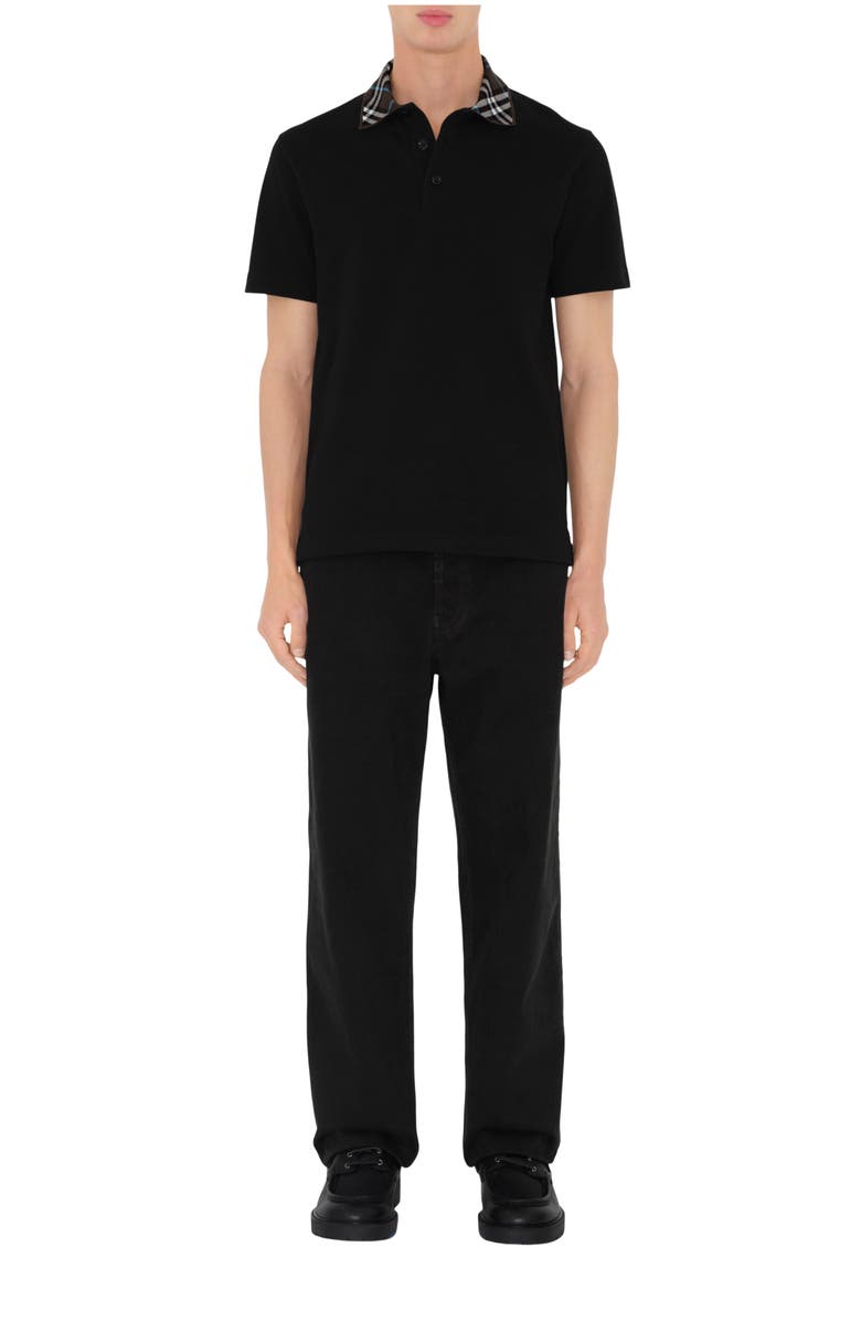 Burberry Check Collar Cotton Polo Shirt, Main, color, 