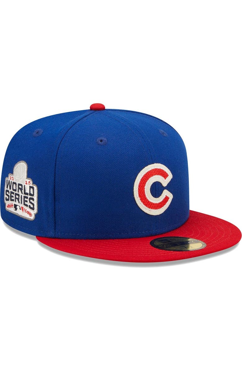 New Era Men's New Era Royal/Red Chicago Cubs 2016 World Series Champions Letterman 59FIFTY Fitted Hat, Main, color,