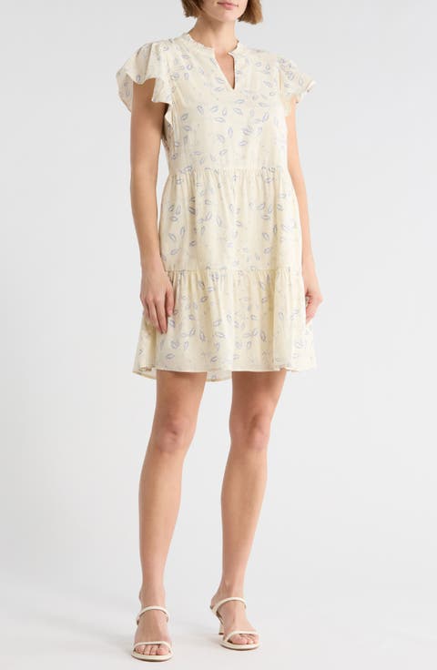 Flutter Sleeve Tiered Minidress