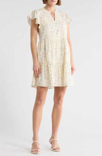 Flutter Sleeve Tiered Minidress