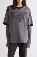 Acne Studios Edra Layered Oversize College Logo Graphic T-Shirt