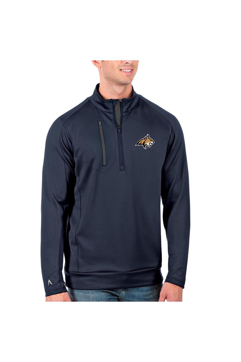 Men's Antigua Navy Montana State Bobcats Big & Tall Generation Quarter-Zip Pullover Jacket, Main, color, Navy