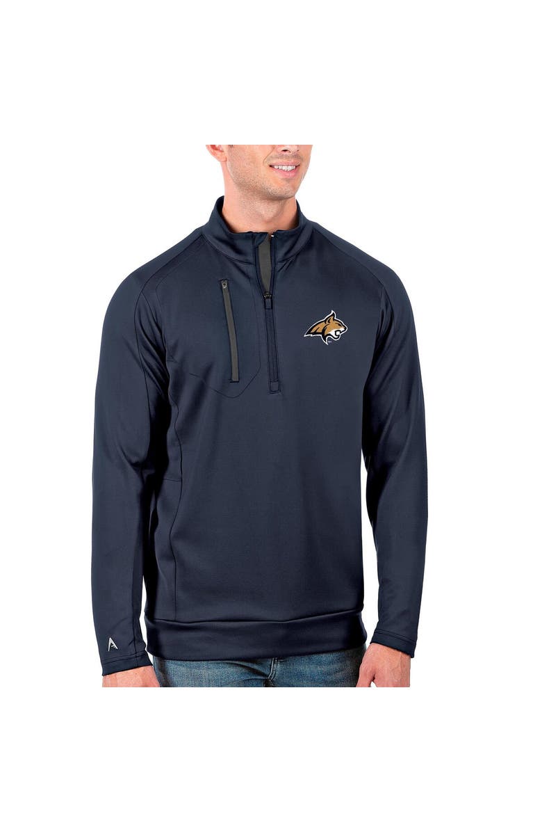 ANTIGUA Men's Antigua Navy Montana State Bobcats Big & Tall Generation Quarter-Zip Pullover Jacket, Main, color,