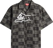 ICECREAM Black Card Graphic Camp Shirt