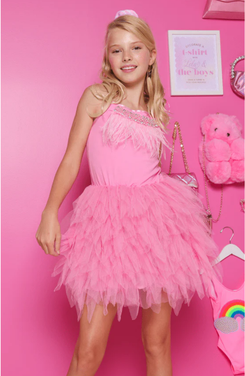 Lola + The Boys Diamonds and Pearls Dress, Alternate, color, Pink