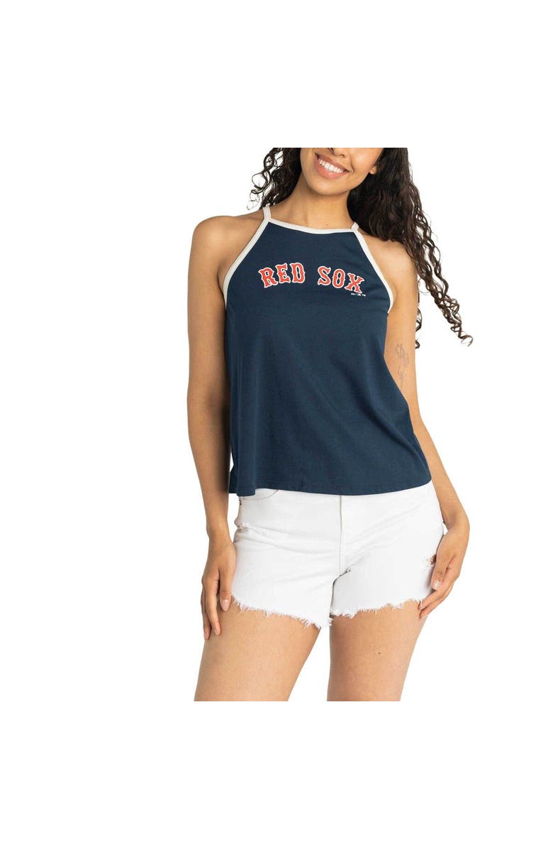 LUSSO Women's Lusso  Navy Boston Red Sox Nadine Halter Tank Top, Alternate, color, 