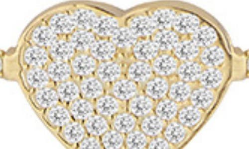 Sphera Milano Cubic Zirconia Heart Station Tennis Necklace In Gold