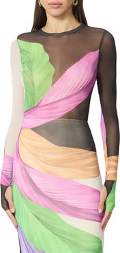 AFRM Kaylee Print Mesh Top
