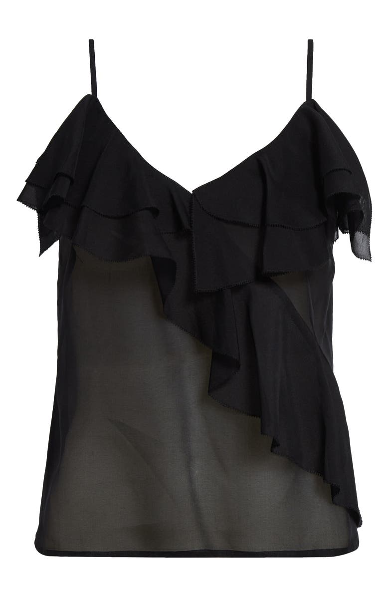 L'AGENCE Erika Ruffle Silk Camisole, Alternate, color, 