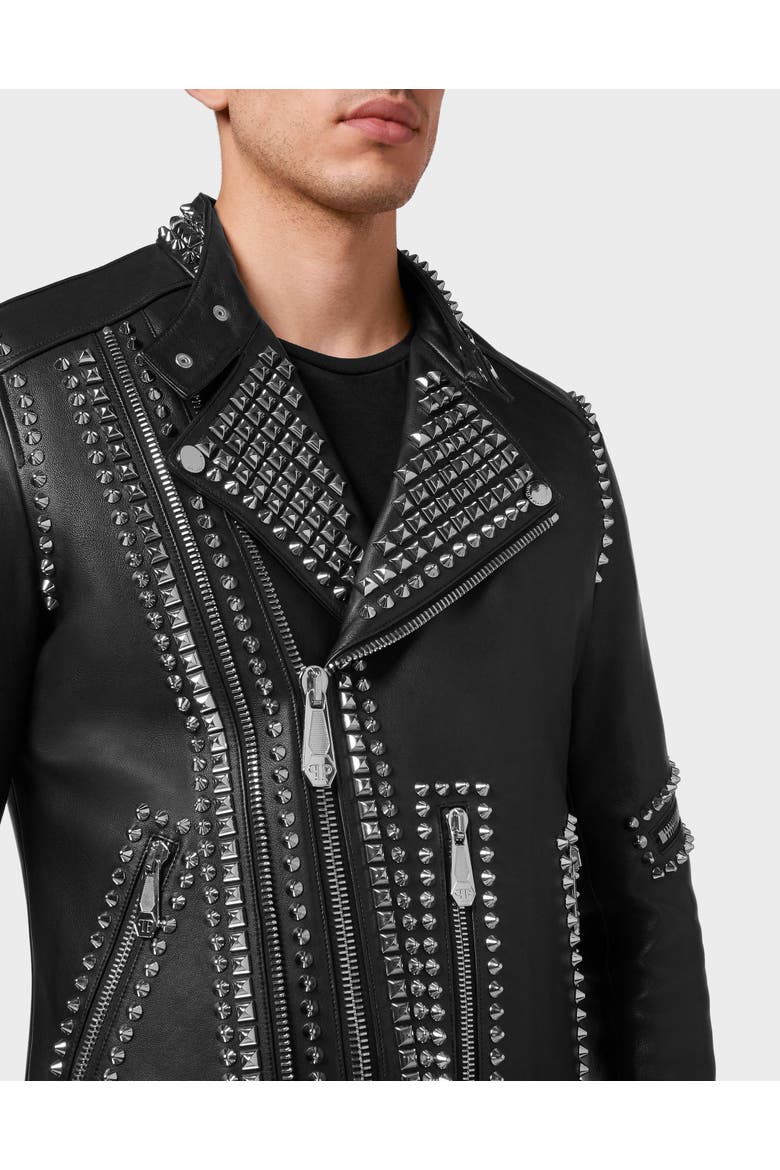 Leather Biker Men, Alternate, color, black