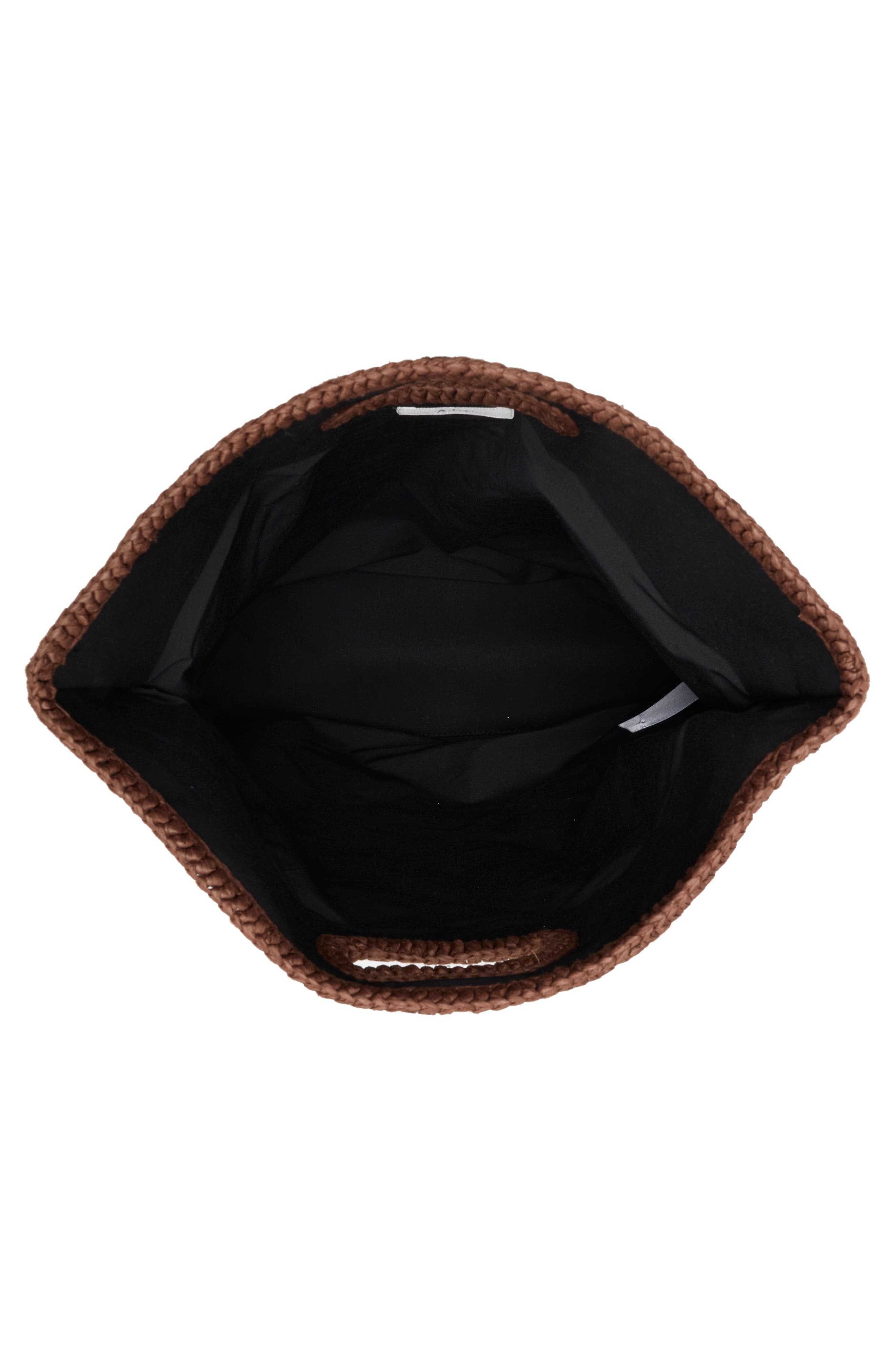 A.L.C. Rori Woven Straw Tote Bag, Alternate, color, Chocolate/ Ivory