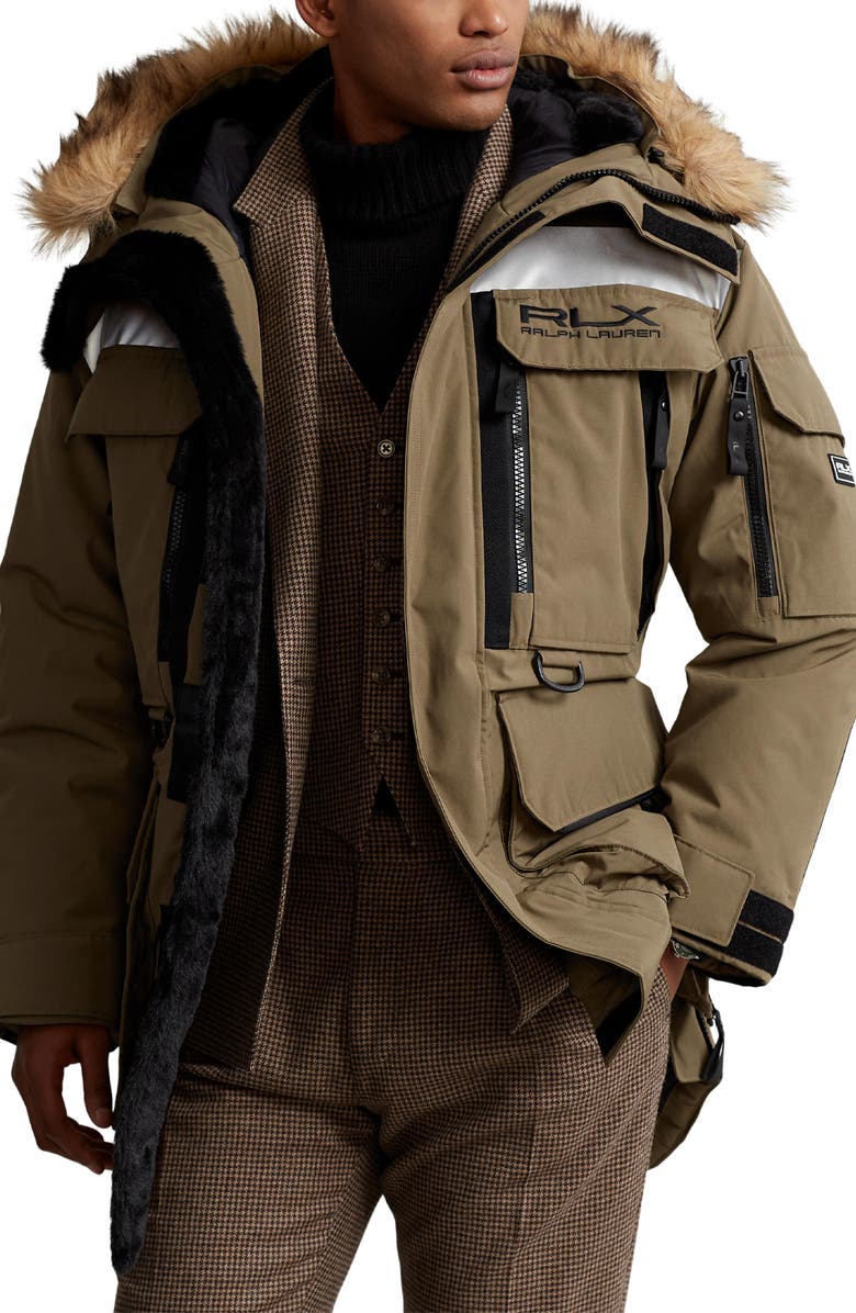 Polo Ralph Lauren Arctic Faux Fur Trim Hooded Tech Taffeta Parka, Main, color, 