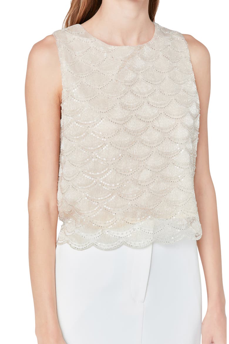 Sequin Sleeveless Top, Alternate, color, CHAMPAGNE
