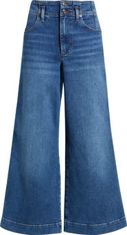 FRAME The Seamed High Waist Ankle Wide Leg Jeans