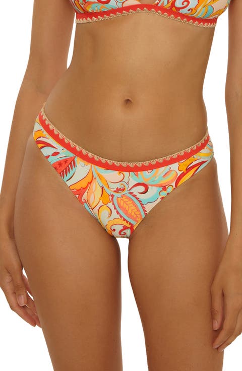 Phuket Embroidered Trim Hipster Bikini Bottoms