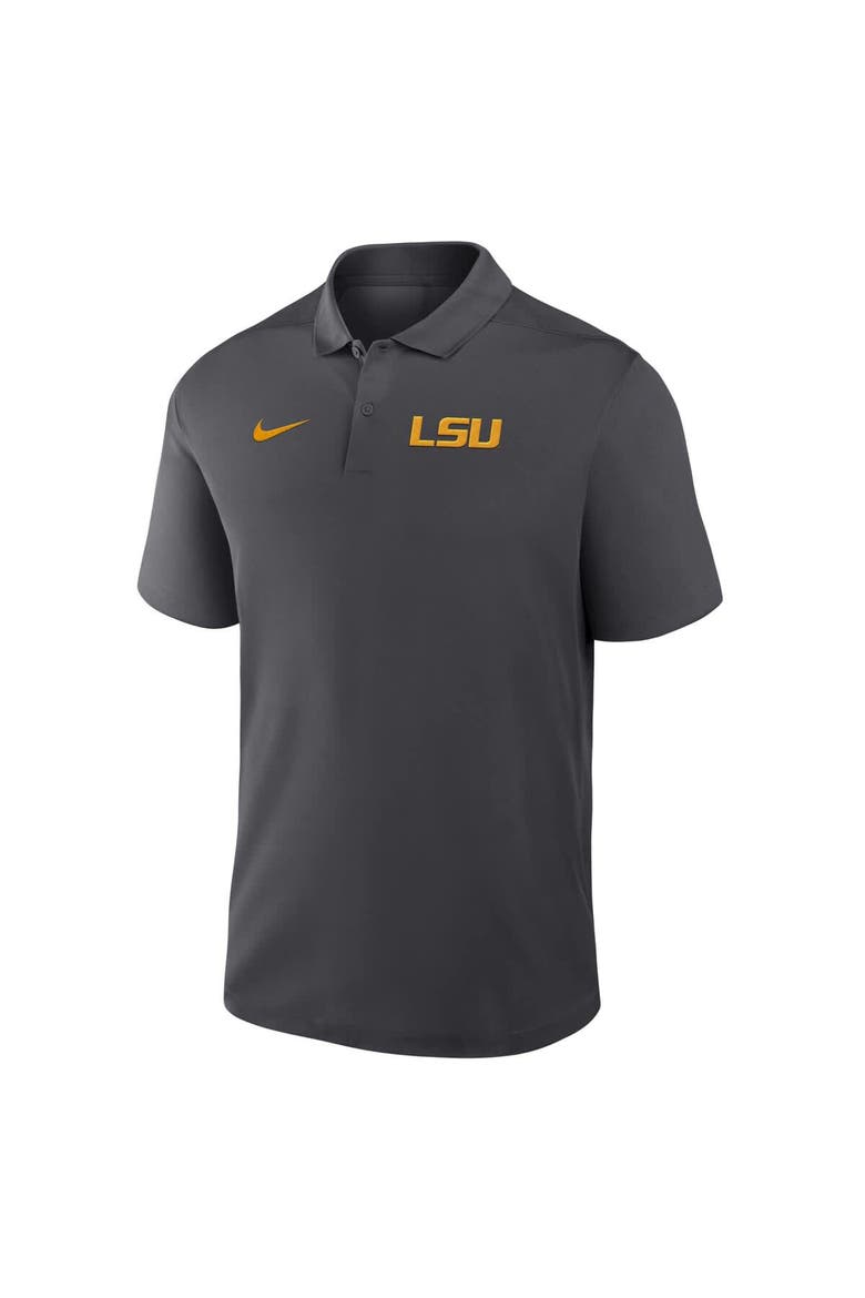 Men's Nike Anthracite LSU Tigers Primetime Victory Primary Logo Performance Polo, Alternate, color, Anthracite