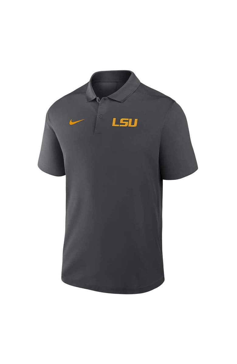Nike Men's Nike Anthracite LSU Tigers Primetime Victory Primary Logo Performance Polo, Alternate, color, Anthracite