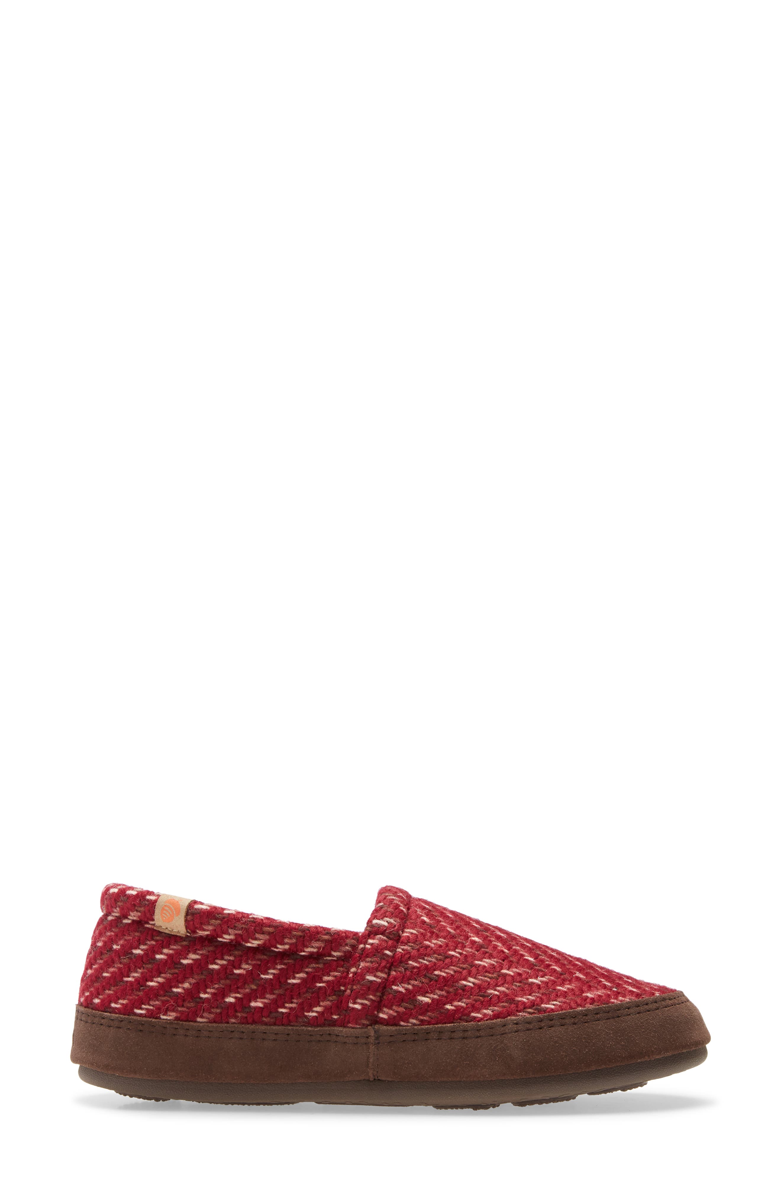 Moc Slipper, Alternate, color, GARNET WOVEN TWEED