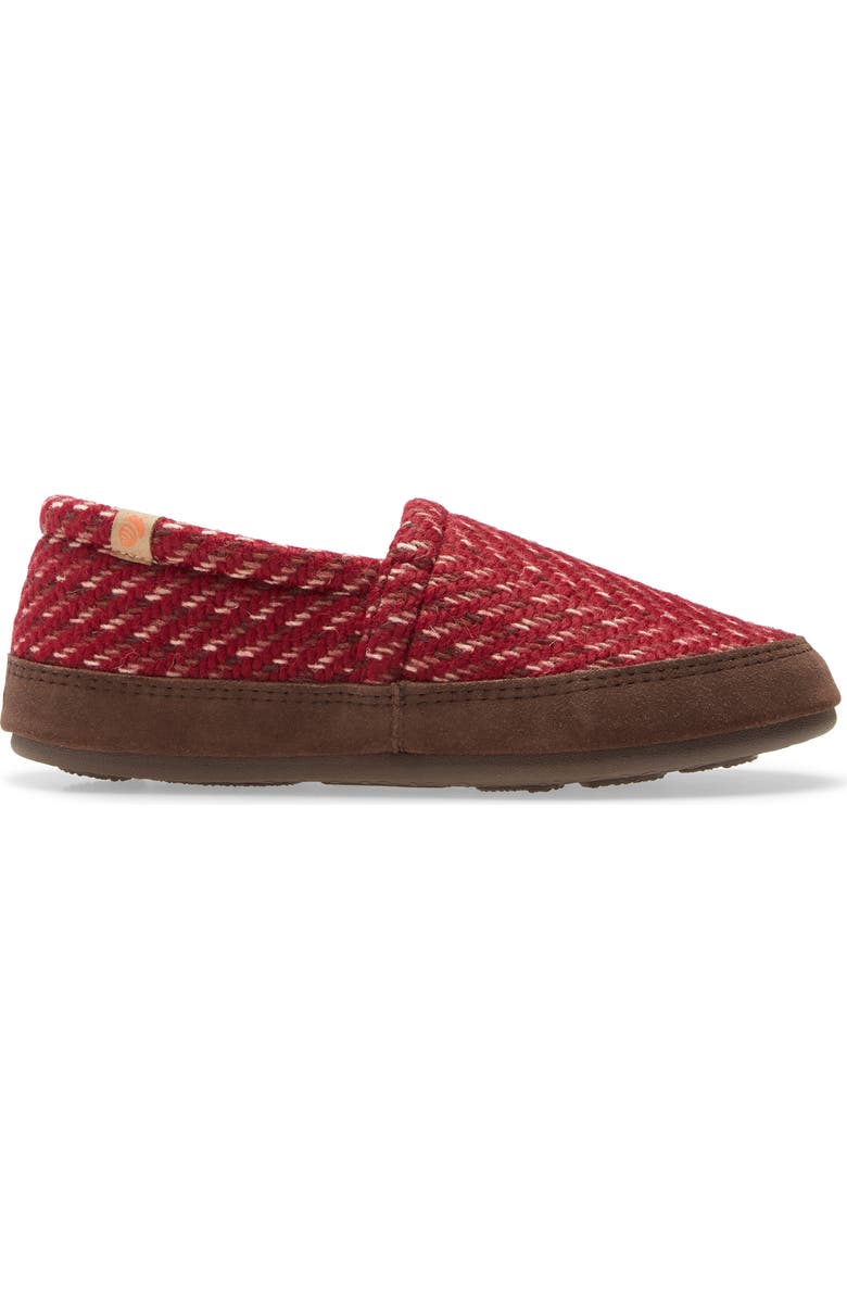 Acorn Moc Slipper, Alternate, color, Garnet Woven Tweed