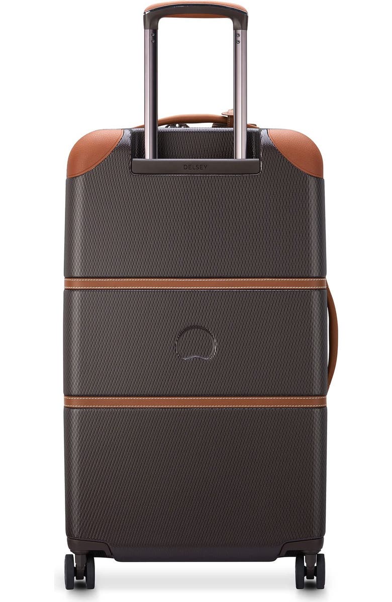 Delsey Paris Chatelet Air 2.0 Medium Checked-26 Inch Hardside Luggage Trunk with Spinner Wheels, Alternate, color, Chocolate Brown